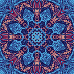 Colored mandala star ornament background