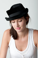 portrait of a young woman in hat 