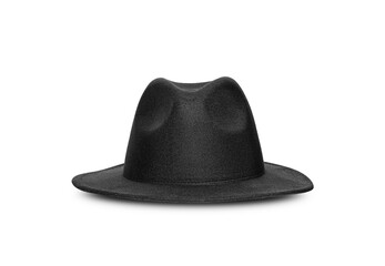 Retro black hat isolated against white background