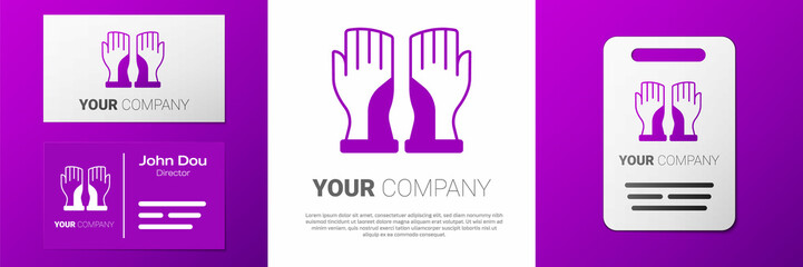 Logotype Firefighter gloves icon isolated on white background. Protect gloves icon. Logo design template element. Vector