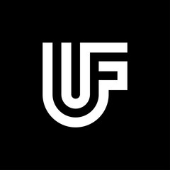 Letter UF negative space monogram logo