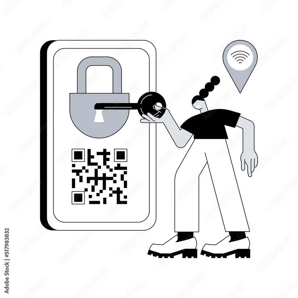 Poster access control system abstract concept vector illustration. security system, authorize entry, login 