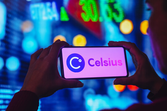 July 19, 2022, Brazil. In this photo illustration the Celsius Network logo seen displayed on a smartphone screen.