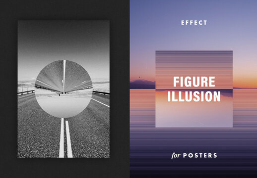 Geometric Mirror Lens Poster Photo Effect Mockup