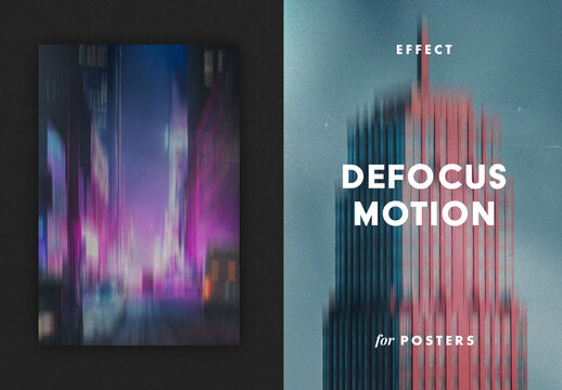 Defocus Motion Blur Poster Photo Effect Mockup