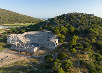 Patara Antique City Drone Photo, Mediterranean Region Lycian Way, Kas Antalya, Turkey