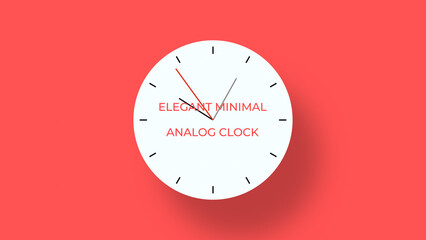 Elegant Minimal Analog Clock Overlay Title