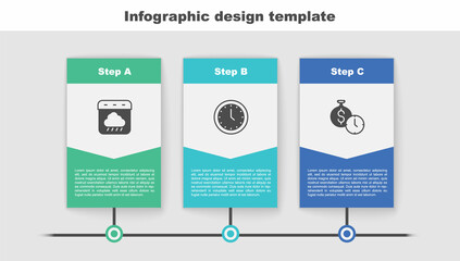 Set Calendar autumn, Clock and Time is money. Business infographic template. Vector