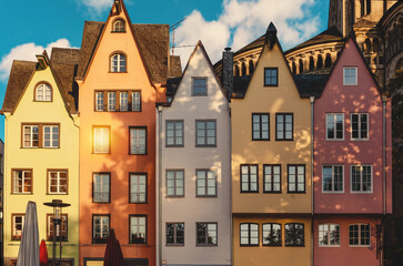 Fototapeta premium ordinary multicolored narrow houses in germany