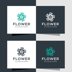 Rose flower line logo design for salon, beauty, spa, cosmetic.