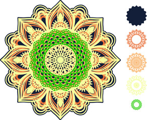  Vector layered template for laser and paper cutting, printing on a T-shirt, mug.