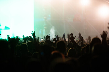 Naklejka na ściany i meble crowd at concert - summer music festival