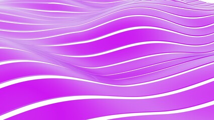 Purple Mathematical Geometric Abstract Band Ribbon Wave under White Background. Concept image of technological innovations, strategies and revolutions . 3D illustration. 3D CG.