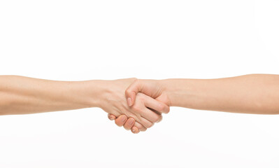 human hands on a white background isolated. hands indicate support hold care resist compete.