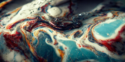 Beautiful marble background. Texture marble. Liquid stains of paint. Modern fluid background. Fluid art. 3D illustration.