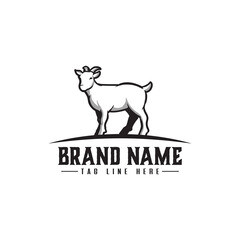 goat cute animal logo vector
