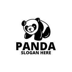 panda cute animal logo vector