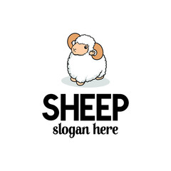 sheep cute cartoon animal logo