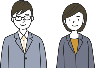 ビジネスマンとビジネスウーマン