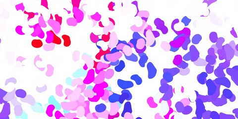 Light blue, red vector texture with memphis shapes.