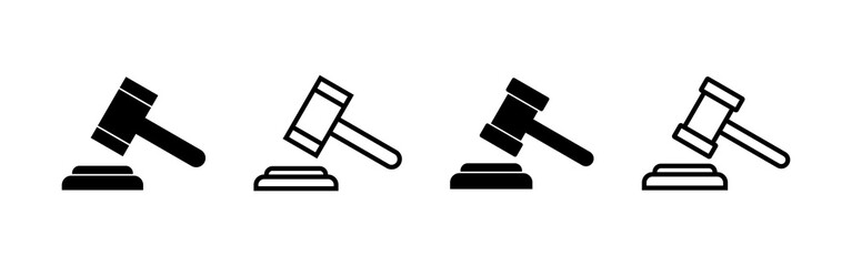 Gavel icon vector. judge gavel sign and symbol. law icon. auction hammer