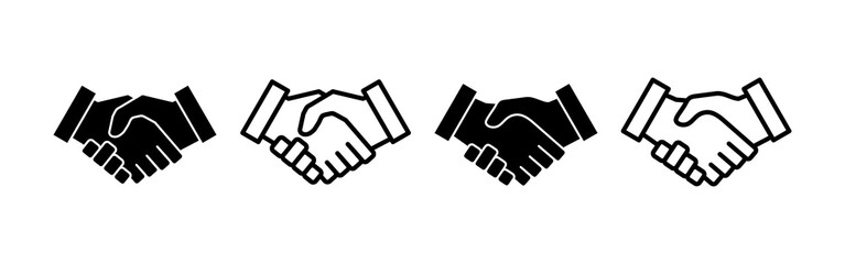 Obraz premium Handshake icon vector. business handshake sign and symbol. contact agreement