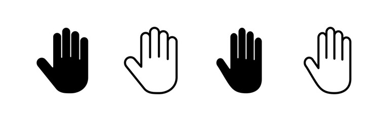 Hand icon vector. hand sign and symbol. palm