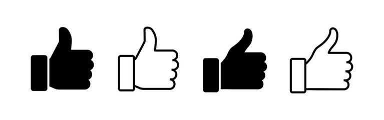 Like icon vector. Thumbs up sign and symbol. Hand like
