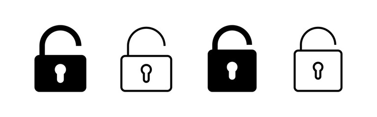 Unlock icon vector. Unlock sign and symbol. unlocked padlock icon