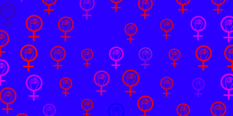 Light Pink, Red vector template with businesswoman signs.