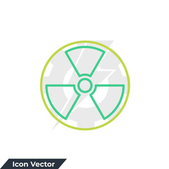 Obraz premium nuclear energy icon logo vector illustration. Radiation symbol template for graphic and web design collection
