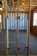 Electrical wiring work of new housing construction.