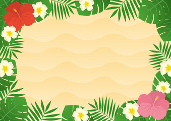Obraz premium 夏_トロピカル_フレーム_横_2 