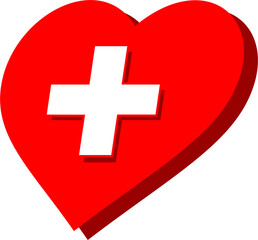 plus symbol in the middle of the love icon