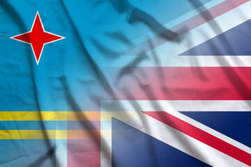 Aruba and England national flag international negotiation GBR ABW