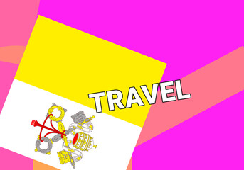 Vatican travel. Government flag on colorful.  Vatican  Vatican travel concept