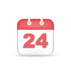 3D reminder in calendar on white background. notifications push with floating elements. 3d alert for planning, events push.