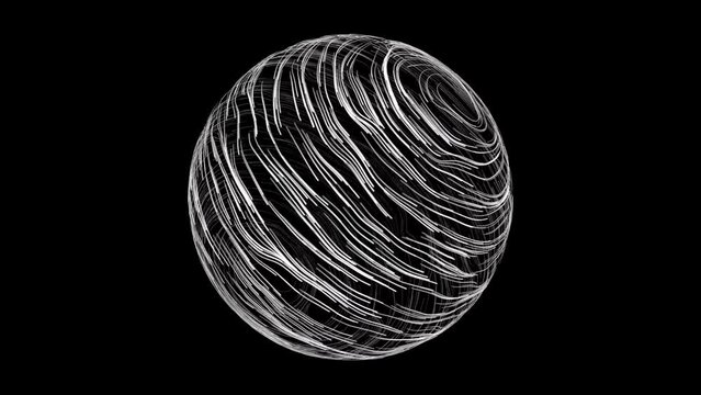 wavy lines abstract globe