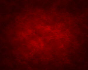 Abstract red background with bright center spotlight and black vignette border frame 