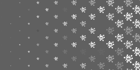 Light gray vector background with covid-19 symbols.