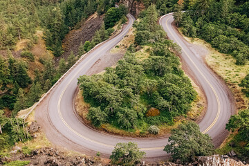 Windy road with no cars