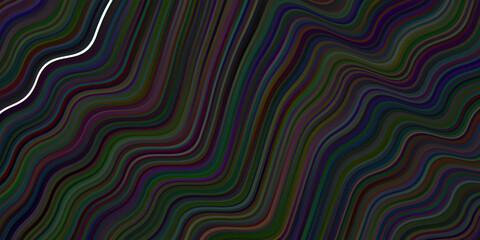 Dark Gray vector texture with curved lines.