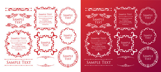 オシャレなフレーム。デザインテンプレート。ゴージャスな額のセット。