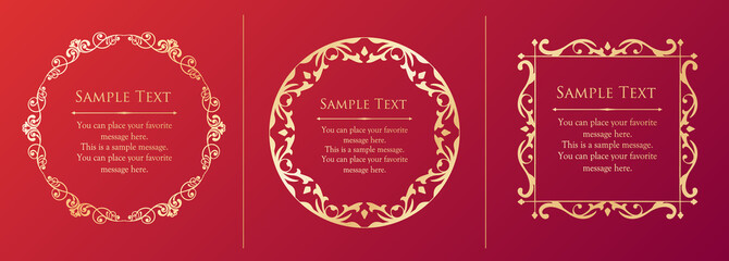 オシャレなフレーム。デザインテンプレート。ゴージャスな額のセット。
