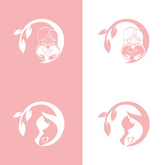 woman pregnant logo, mother care icon, Vector illustration on white background