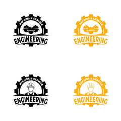 Engineer Logo Template Design Vector. engineering worker and construction. Industrial engineers workers.