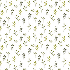 little leaf seamless pattern watercolor