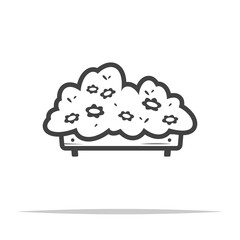Flower bed container icon vector isolated