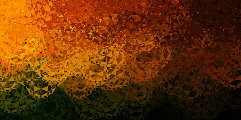 Dark green, yellow vector pattern with polygonal shapes.