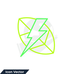 energy green icon logo vector illustration. Eco leaves power energy symbol template for graphic and web design collection